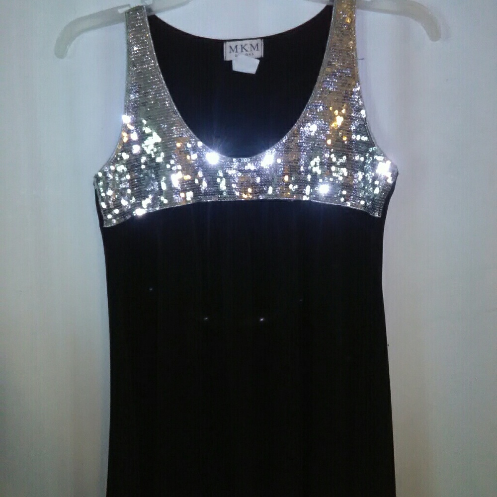M.K.M Design Black/Silver Tank Top sz S